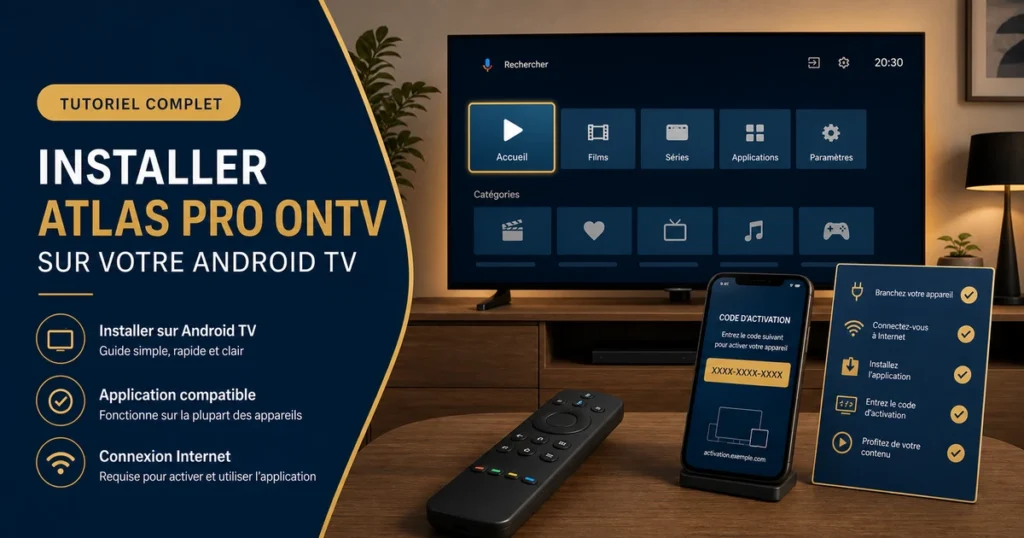 Installer Atlas Pro ONTV sur Android TV avec application compatible et code d'activation